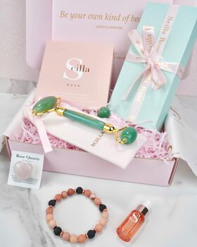 Jade Roller And Crystal Bracelet Gift Bundle, 2 of 12