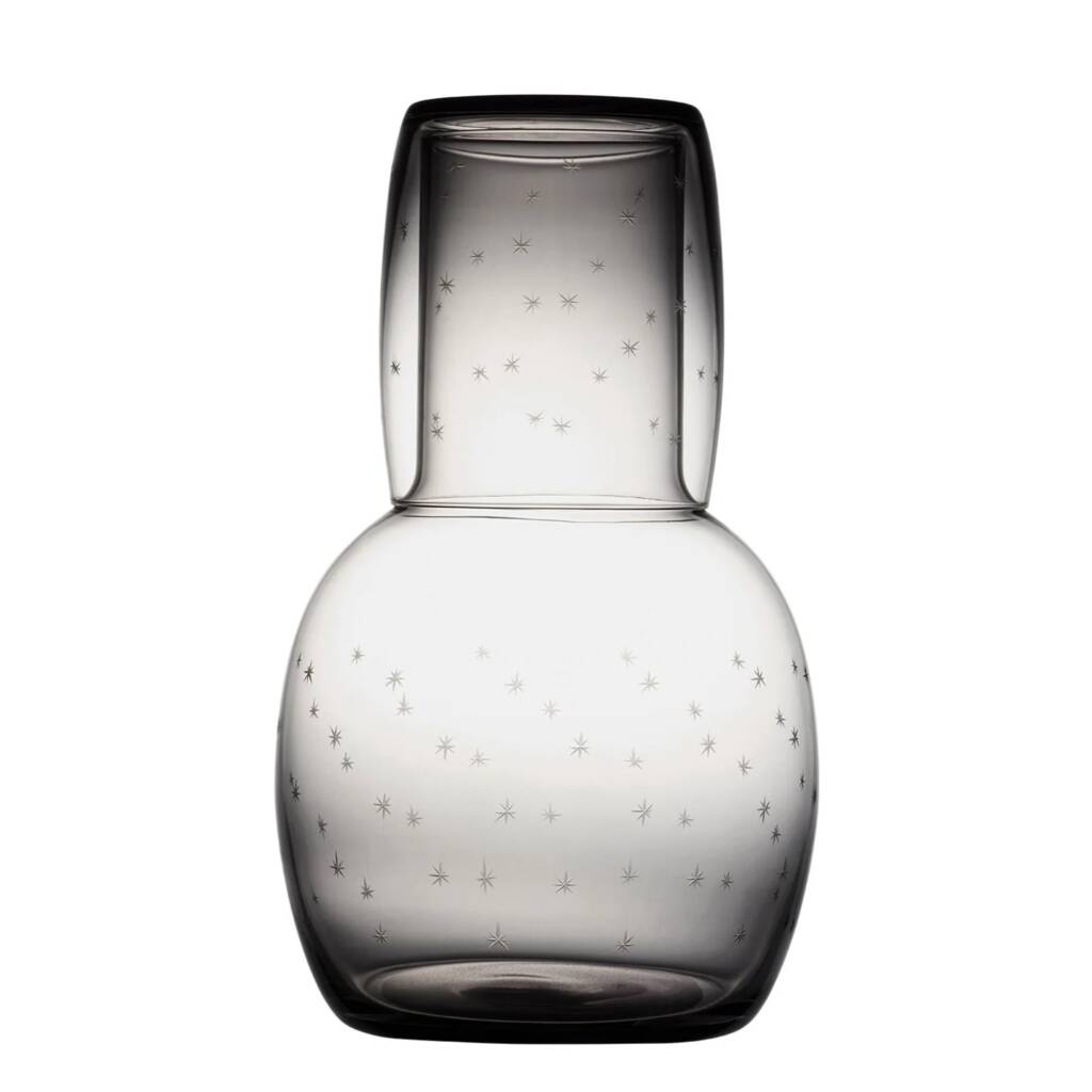 A Smoky Stars Design Carafe And Glass, 1 of 3