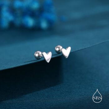Sterling Silver Simple Heart Earrings, 6 of 12