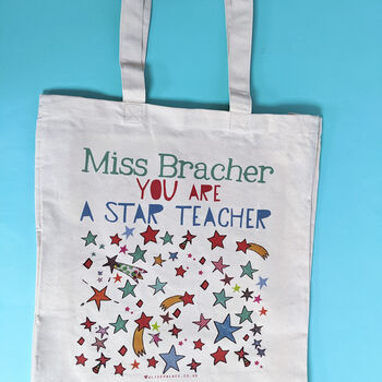 Personalised Star Teacher Bag, 4 of 11