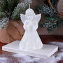 G Decor White Angel Art Candle Hand Finished With Snowflake Dress Decorative Wax Figure Symbol Of Blessings And Good Wishes, thumbnail 1 of 8