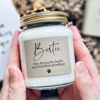 Pet Loss Favourite Hello Personalised Scented Candle, 2 of 10