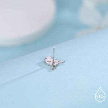 Sterling Silver Mismatched Pizza Slice And Seagull Stud Earrings, 2 of 9