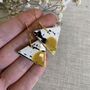 Mustard Yellow Ceramic Earrings Gold Plated, thumbnail 2 of 8