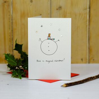 Personalised 'Juggling Snowman' Handmade Card, 8 of 10
