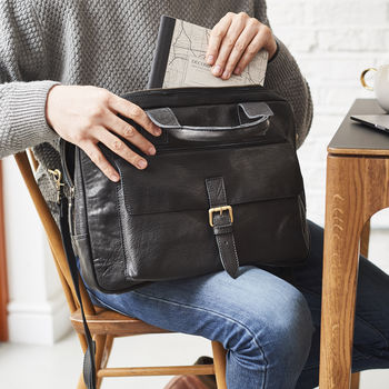 Leather Work Laptop Bag, 2 of 6