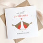 Personalised Our First Christmas As A Married Couple Card: Robins With Red Heart Design, thumbnail 5 of 5