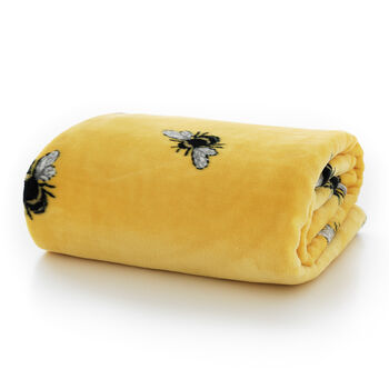 Super Soft Bees Printed Throw 140x180cm, 2 of 3