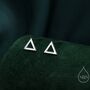 Sterling Silver Tiny Open Triangle Stud Earrings, thumbnail 1 of 11