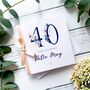40th Birthday Card For Her, Navy With Pearls, thumbnail 3 of 6