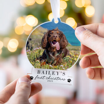 Dog's First Christmas Photo Ornament 2025, 7 of 9
