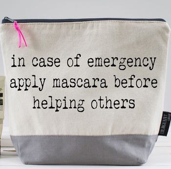 'In Case Of Emergency Apply Mascara' Washbag, 2 of 3