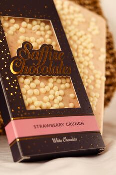 Big White Chocolate Bar Handmade By Saffire Chocolates, 4 of 5