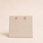 3mm Sterling Silver Tourmaline Pink Crystal Stud Earrings, thumbnail 3 of 5