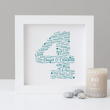 Personalised 4th Wedding Anniversary Gift, 5 of 7
