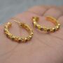 Labradorite Hoop Earrings: Silver Or Gold, thumbnail 2 of 12