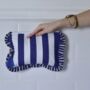 Personalised Blue Seashell And Stripe Quilted Washbag, thumbnail 3 of 4