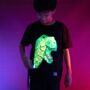 T Rex Dinosaur Interactive Glow In The Dark T Shirt, thumbnail 8 of 12