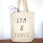 Gym And Tonic Canvas Shopping Tote Bag, thumbnail 1 of 4