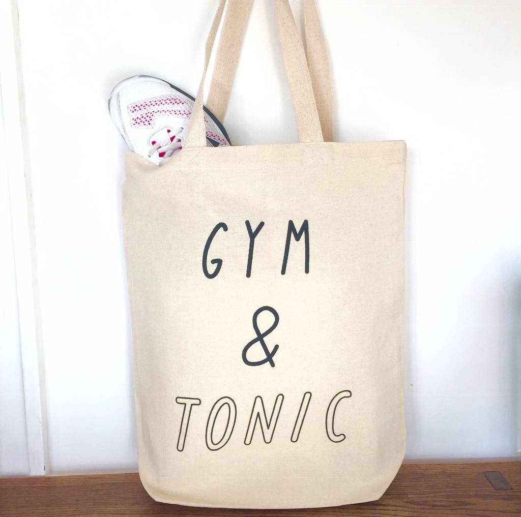 Gym And Tonic Canvas Shopping Tote Bag, 1 of 4