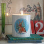 Snow Globe Bunny Rabbit And Robin Christmas Candle, thumbnail 1 of 6