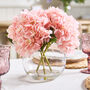 Pink Hydrangeas In Glass Vase, thumbnail 1 of 4