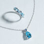 Blue Sapphire And Blue Topaz Pear Cut Half Eternity Band In Sterling Silver And Gold Vermeil, thumbnail 4 of 11