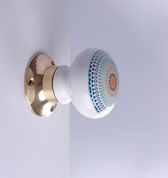 G Decor Positive Energy Aura Set Of Handcrafted Ceramic Porcelain Mortice Door Handles, Internal Turning Knobs For Room Doors, 2 of 5