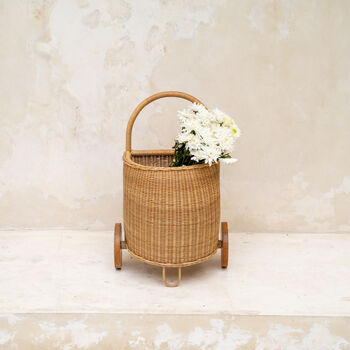 Freebird Rattan Wheeled Basket, 3 of 8