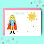 Superhero Girl Personalised Thank You Note Cards, thumbnail 2 of 4