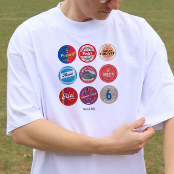 Barcelona Football Beer Mat Oversized T Shirt, 5 of 10