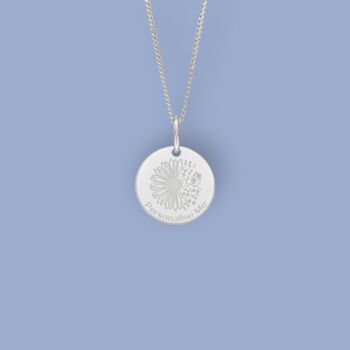 Personalised Scattered Sunflower Necklace In Silver, 2 of 12