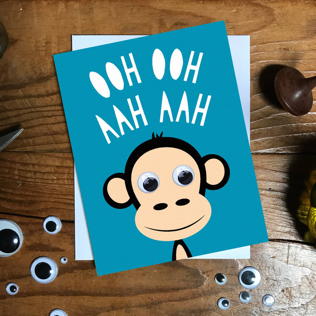 Happy Birthday Cheeky Monkey Card By StripeyCats | notonthehighstreet.com