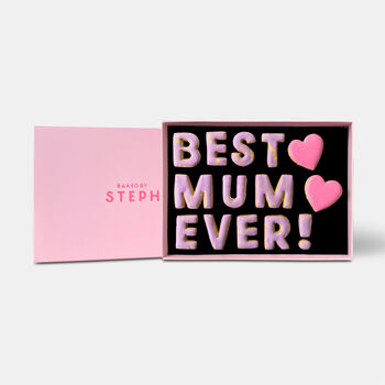 Best Mum Ever Message Iced Biscuits Mother's Day Letterbox Gift, 2 of 9