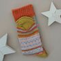 Wool Blend Nordic Socks In Orange, thumbnail 2 of 2