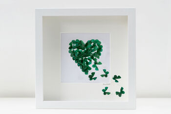 Framed Jade Wedding Anniversary Butterfly Heart, 2 of 2