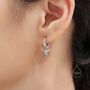 Tiny Bull Skull Huggie Hoop Earrings In Sterling Silver, thumbnail 3 of 9