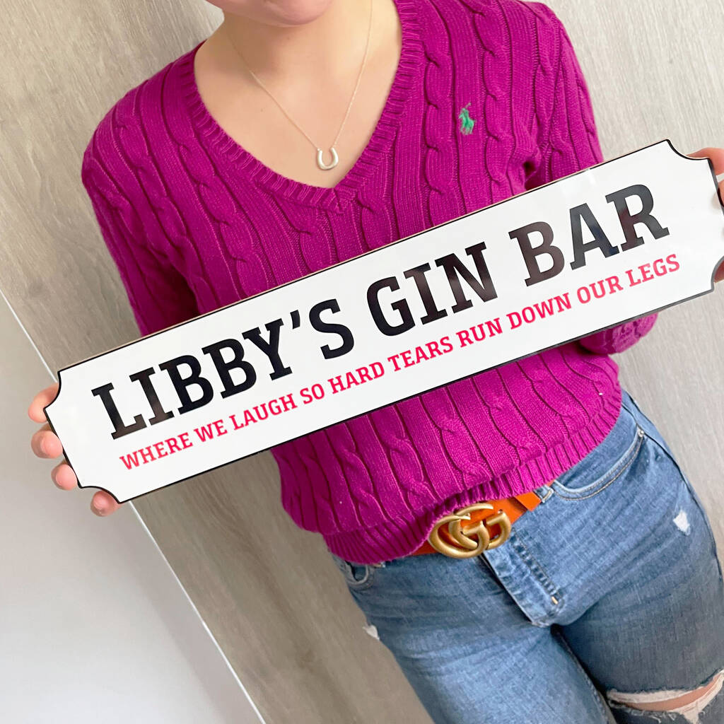 Personalised Metal Family Sign Gin Bar, 1 of 9