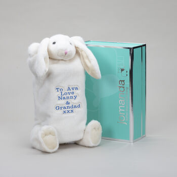 Personalised Embroidery Cream Bunny Hot Water Cover, 5 of 12