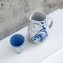 Marbled Blue And White Ceramic Water Jug, thumbnail 3 of 4
