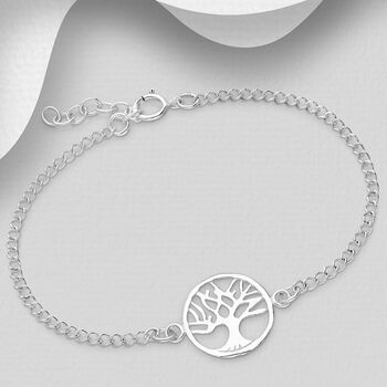 925 Sterling Silver Tree Of Life Bracelet, 2 of 4