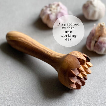 Mediterranean Olive Wood Garlic Masher, 4 of 4