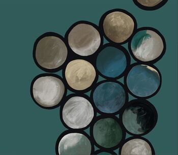 Ombré Circles Wallpaper Turquoise, 2 of 7