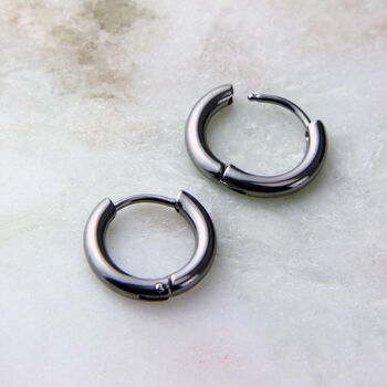 Stainless Steel Clicker Hinged Hoop Earrings, 5 of 8