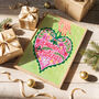 Season’s Greetings Heart Art Print – Festive Christmas Wall Art, thumbnail 1 of 5