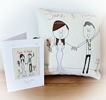 Personalised Embroidered Wedding Gift Cushion, 9 of 12