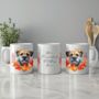 Personalised Dog Mug Border Terrier Blue And Tan In An Autumn Wreath, thumbnail 2 of 2