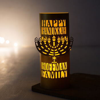 Personalised Happy Hanukkah Gift Lantern, 7 of 9