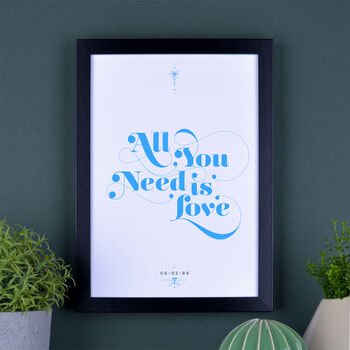 All You Need Is Love Personalised Print, 9 of 11