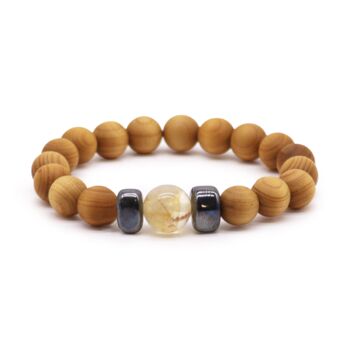 Mens Citrine And Cedarwood Bracelet For Confidence, 2 of 5